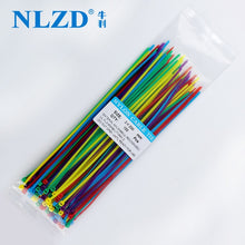 Load image into Gallery viewer, 200mm Self-locking Nylon Cable Ties 8inch 100pcs 12 color Plastic Zip Tie 18 lbs black wire binding wrap straps UL Certified